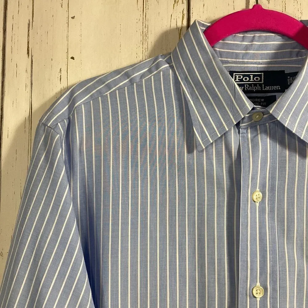 Polo By Ralph Lauren Mens Striped Long Sleeve Button Down Shirt Nautical Preppy
